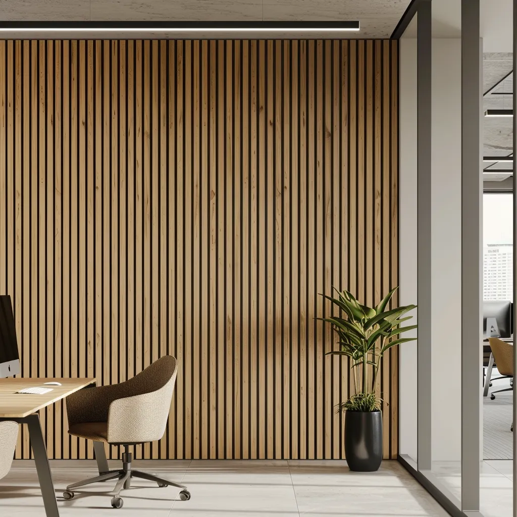 Waterproof Natural Oak Slat Wall Panels - Image 3