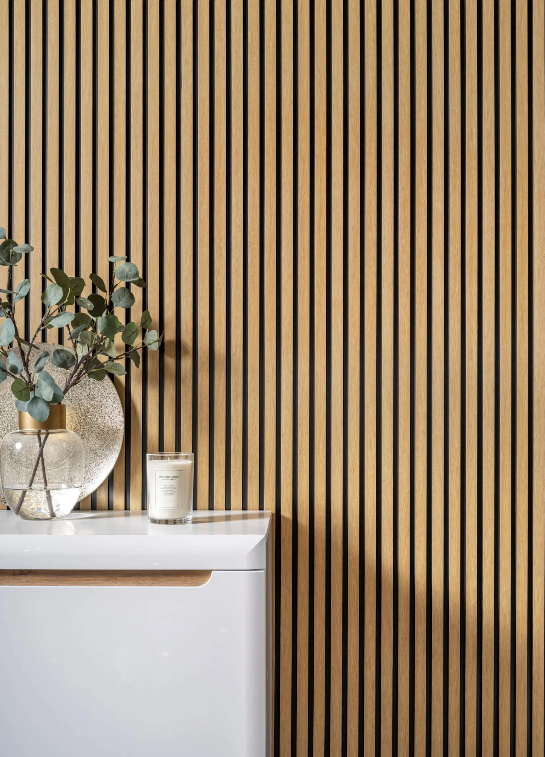 Waterproof Natural Oak Slat Wall Panels - Image 7